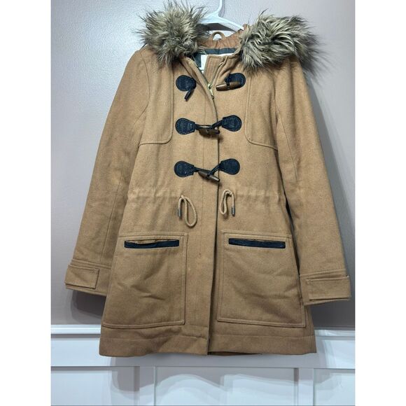 Abercrombie & Fitch Faux Fur Hooded Parka Jacket Coat Women's Small - Picture 2 of 14